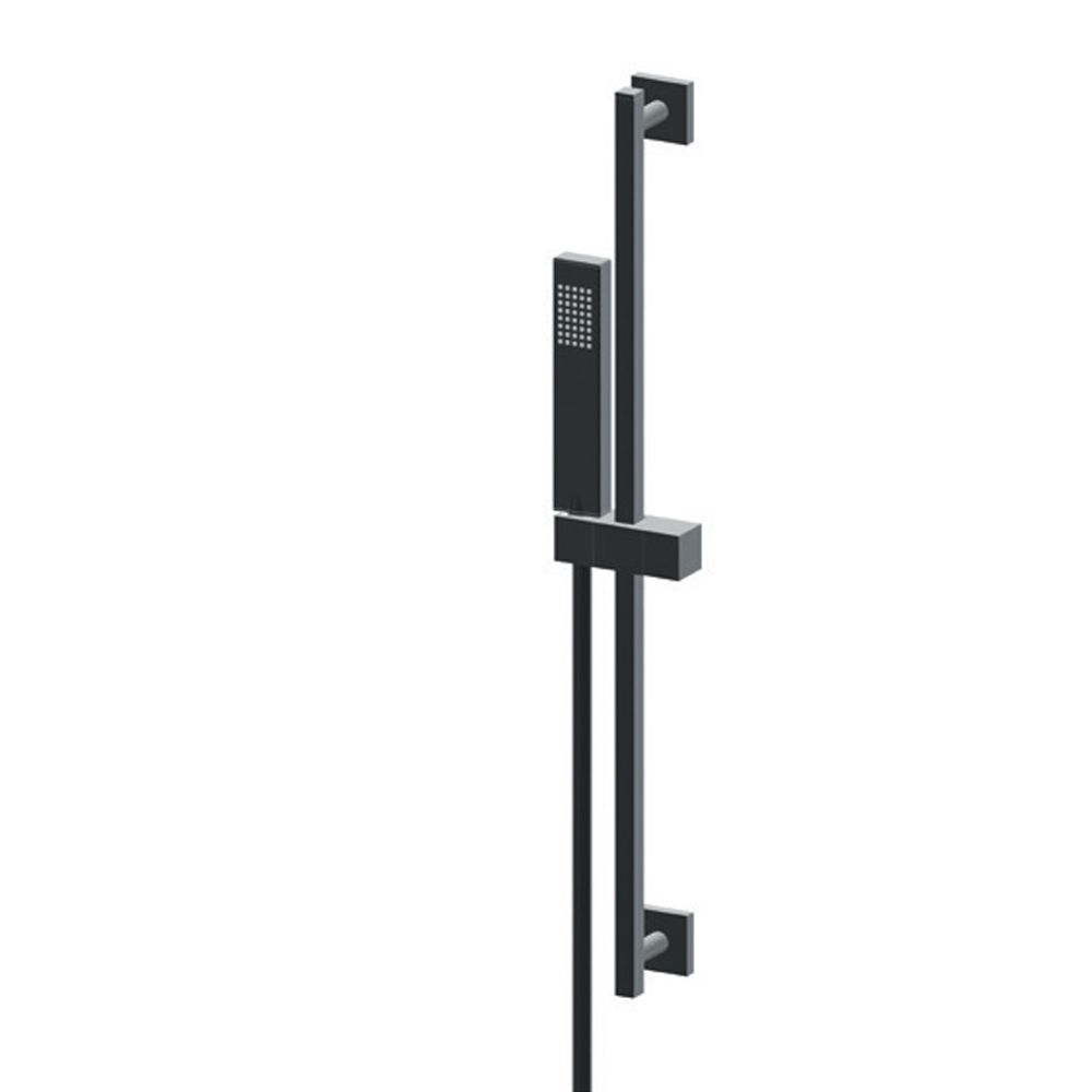 Glissière de douche 70 cm ERGO-Q, inclus flexible 150 cm et douchette à main, noir mat