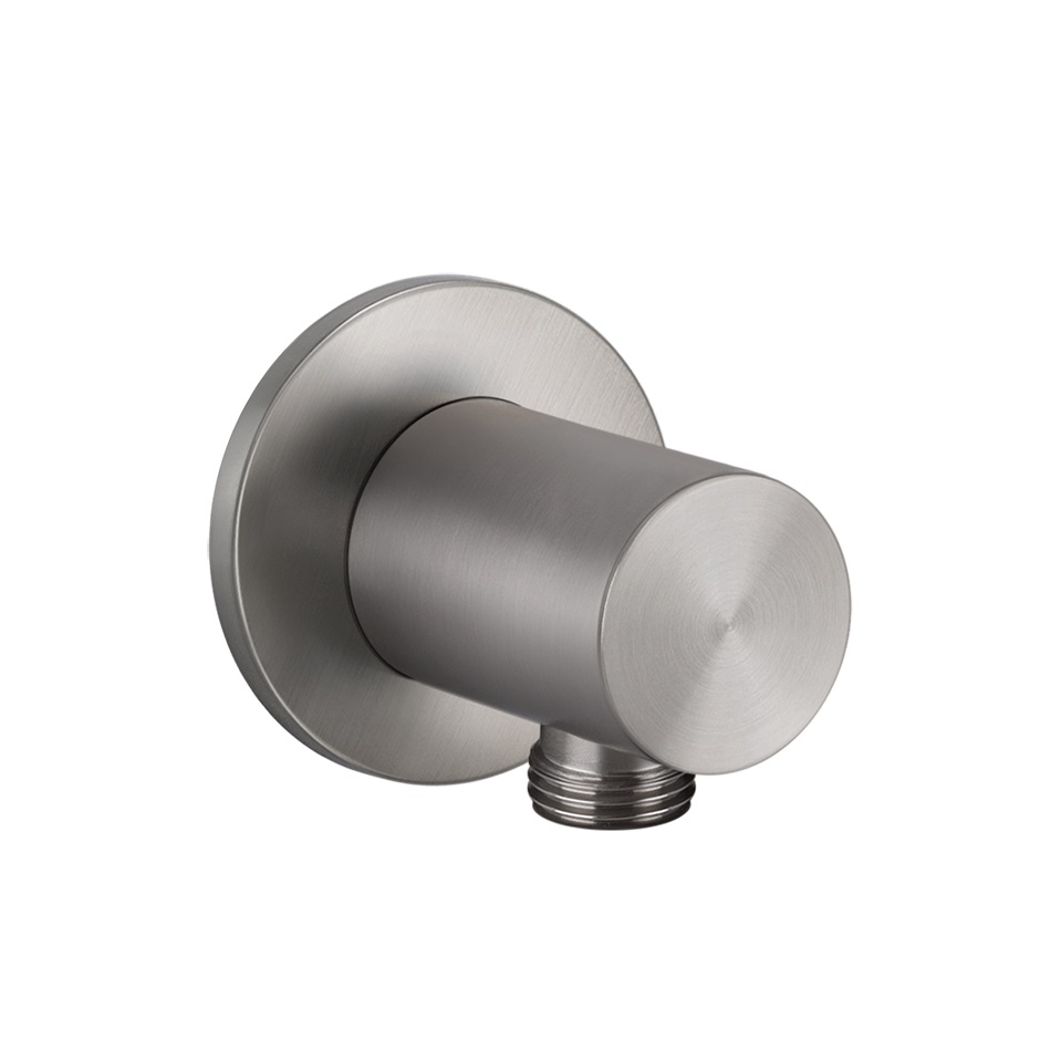Sortie murale coudée GESSI 316, 239 acier inoxydable brossé
