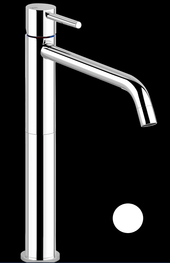 Mélangeur de lavabo VIA TORTONA S 211 mm, goulot fixe H jusqu'à l'aérateur 215 mm, H levier 297 mm, sans vidage, tuyaux de raccordement flexibles 3/8", groupe acoustique I, débit 5 l/min, 149 Finox