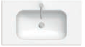 Lavabo SLIM 90 cm en céramique, L 91 cm - P 50.8 cm, vasque centrée, avec trop-plein, sans bonde, 1 trou de robinetterie, pour sous-meuble prof. 50 cm, blanc