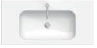 Lavabo SLIM 105 cm en céramique, L 106 cm - P 50.8 cm, vasque centrée, avec trop-plein, sans bonde, 1 trou de robinetterie, pour sous-meuble prof. 50 cm, blanc