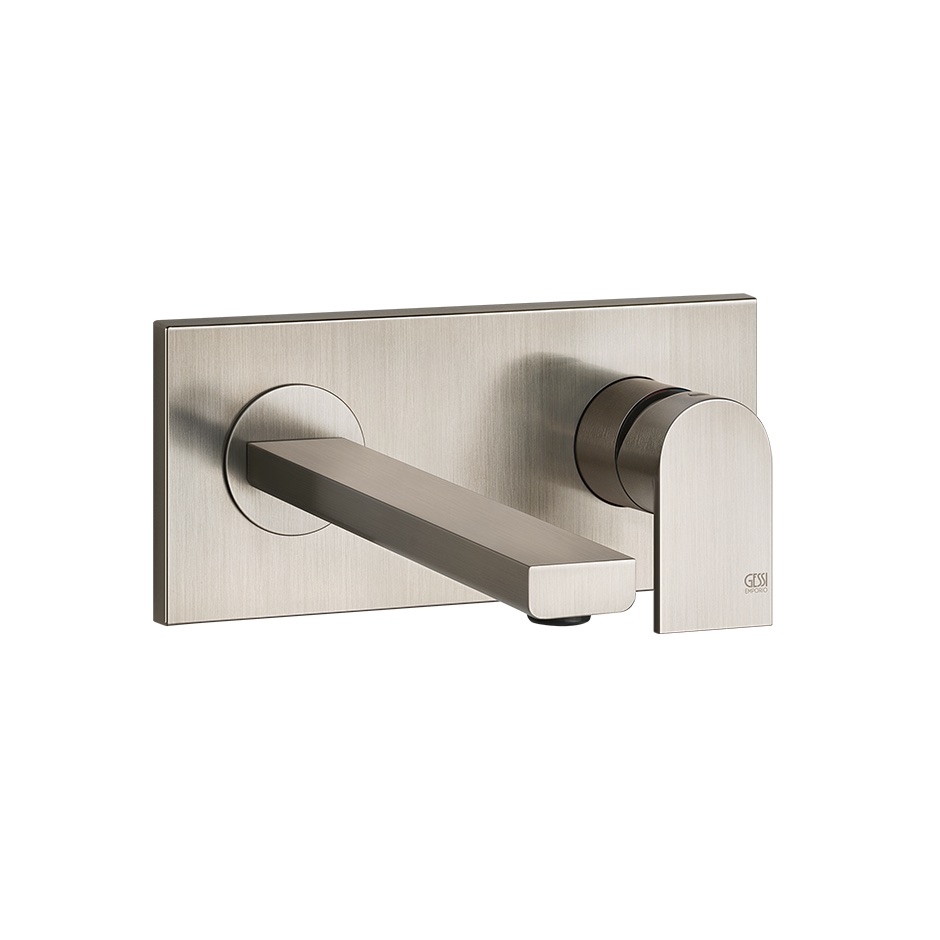 Mélangeur de lavabo mural VIA MANZONI avec bec court 147 mm, sans corps à encastrer Nr. 38497, groupe acoustique I, débit 5 l/min, 149 Finox