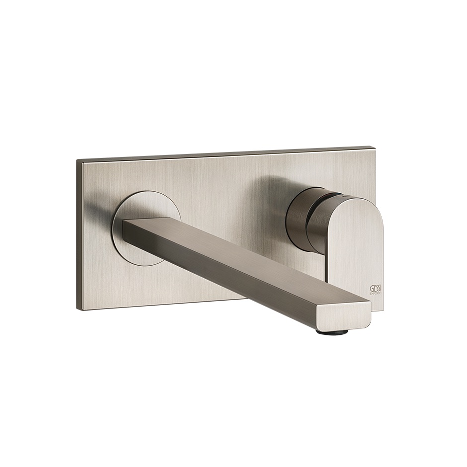 Mélangeur de lavabo mural VIA MANZONI avec bec long 208 mm, sans corps à encastrer Nr. 38497, groupe acoustique I, débit 5 l/min, 149 Finox