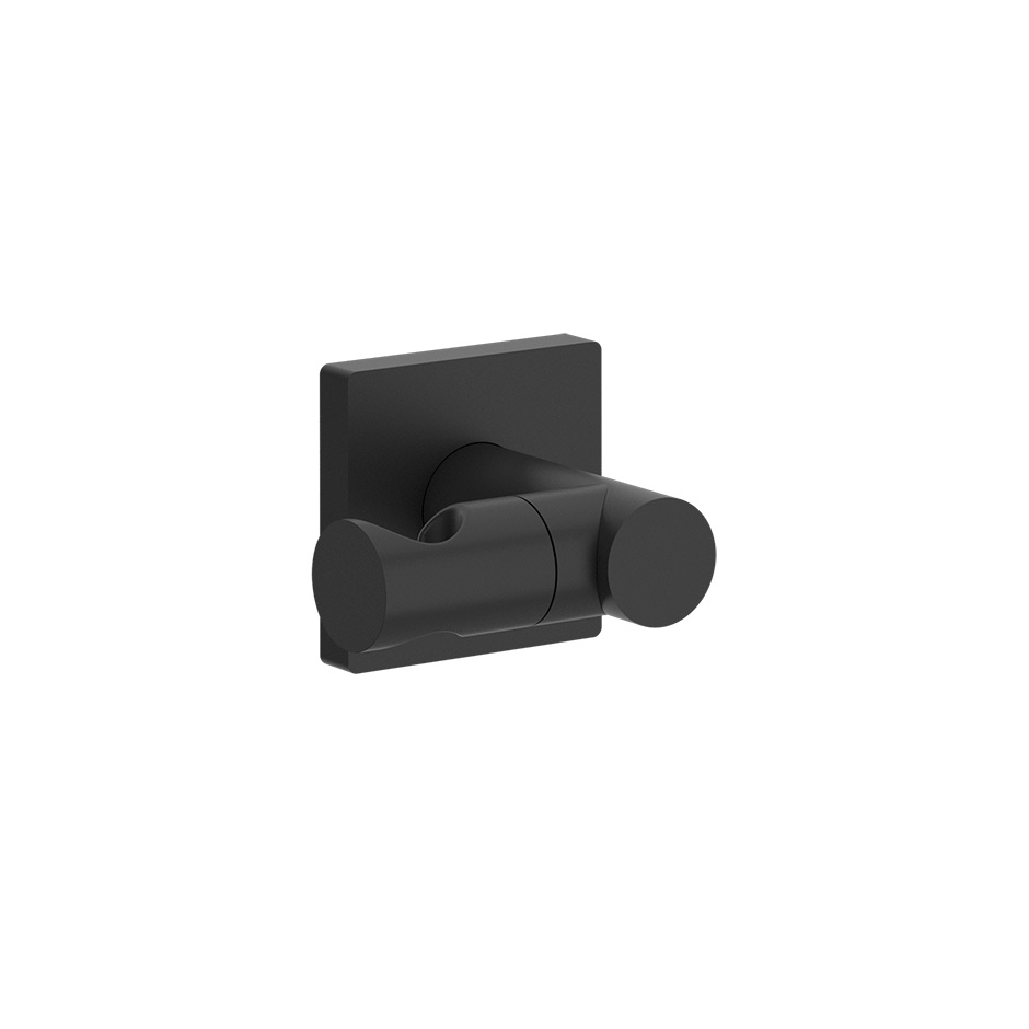 Support mural EMPORIO orientable pour douchette, rosace carrée, 299 noir XL