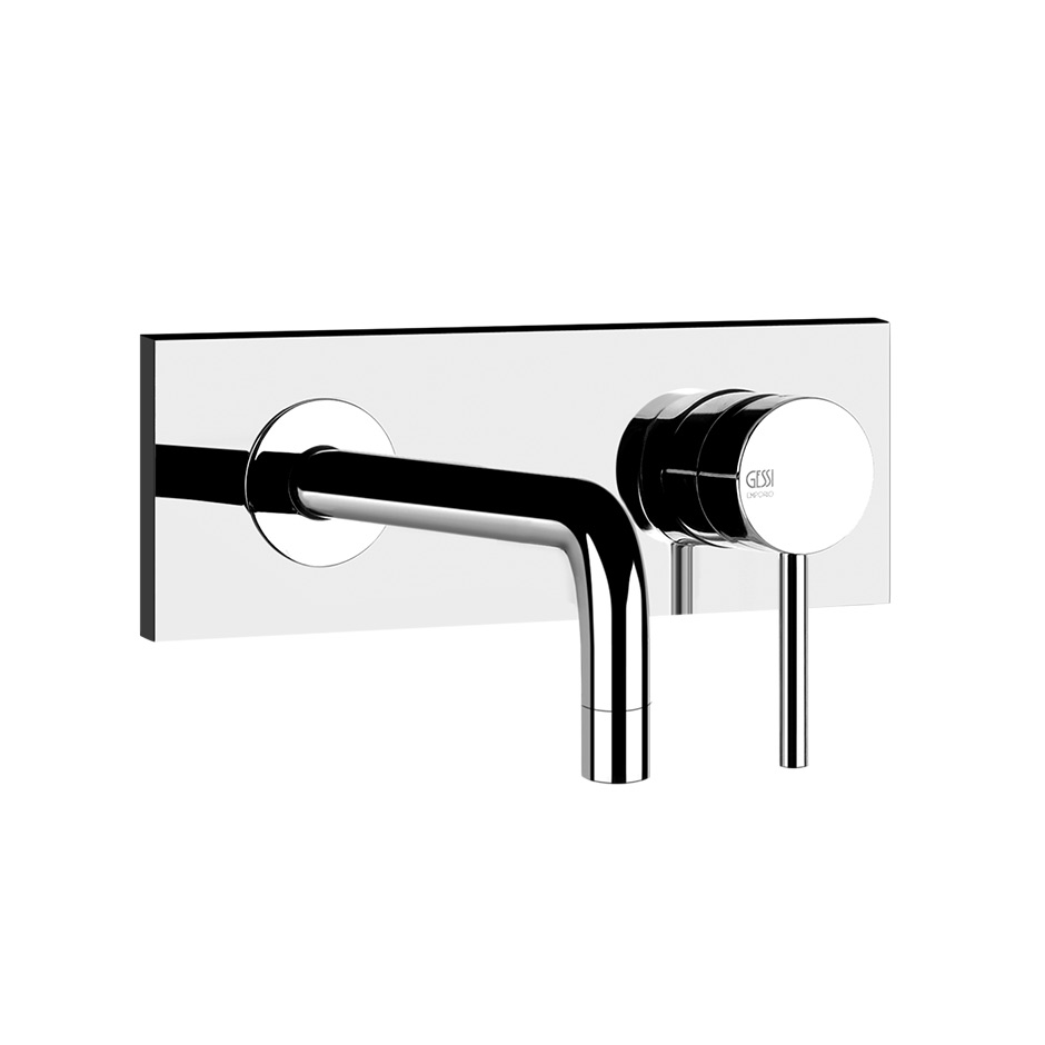 Mélangeur de lavabo mural VIA TORTONA avec bec long 212 mm, sans corps à encastrer Nr. 38497, groupe acoustique I, débit 5 l/min, chromé