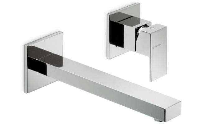 Mélangeur de lavabo mural ERGO Q, S 170, écartement entre poignée et bec 120 mm, raccords 1/2", sans corps à encastrer, chromé