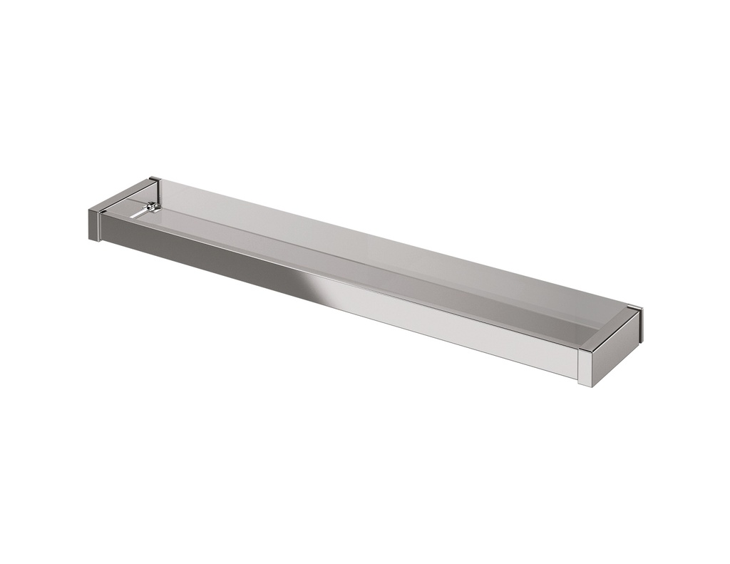 Tablette intérieur en verre, chromé, longueur 600 mm pour paroi WALK-IN PUR