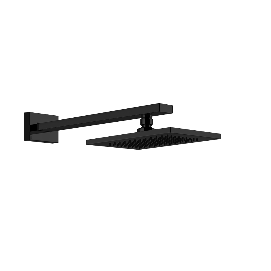Tête de douche RETTANGOLO, 216 x 140 mm, avec bras 380 mm, G 1/2", 3 bar, débit 20 l/min, 299 noir XL