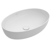 Lavabo à poser oval ARTIS 61x41 cm, céramique, sans trop-plein, sans trou robin., standard, blanc
