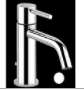 Mélangeur de lavabo VIA TORTONA S 127 mm, goulot fixe vidage excentrique, tuyaux de raccordement flexibles 3/8", groupe acoustique I, débit 5 l/min, 299 noir XL