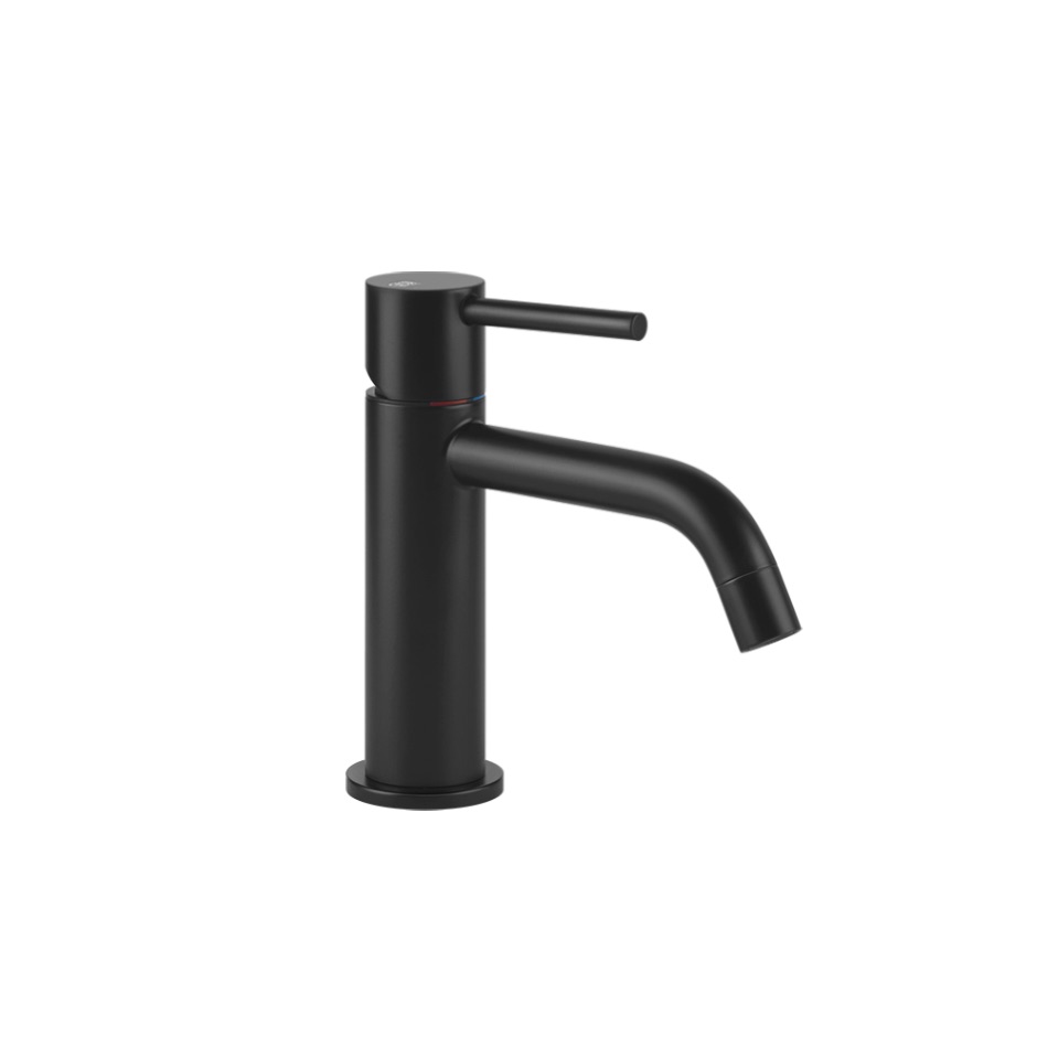 Mélangeur de lavabo VIA TORTONA S 127 mm, goulot fixe sans vidage, tuyaux de raccordement flexibles 3/8", groupe acoustique I, débit 5 l/min, 299 noir XL
