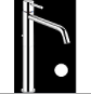 Mélangeur de lavabo VIA TORTONA S 211 mm, goulot fixe H jusqu'à l'aérateur 215 mm, H levier 297 mm, vidage excentrique, tuyaux de raccordement flexibles 3/8", groupe acoustique I, débit 5 l/min, 299 noir XL
