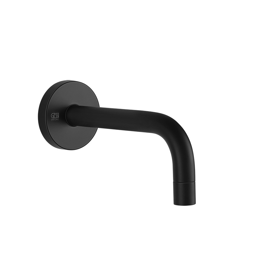 Bec de lavabo mural VIA TORTONA, S 166 mm, avec rosace, groupe acoustique I, débit 5 l/min, 299 noir XL