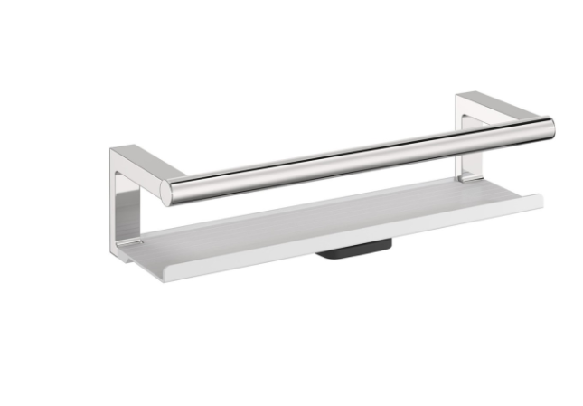 Porte-savon douche avec raclette lave-vitre, ARCHITECT S+, 35 x 11,5 x 9 cm, chromé