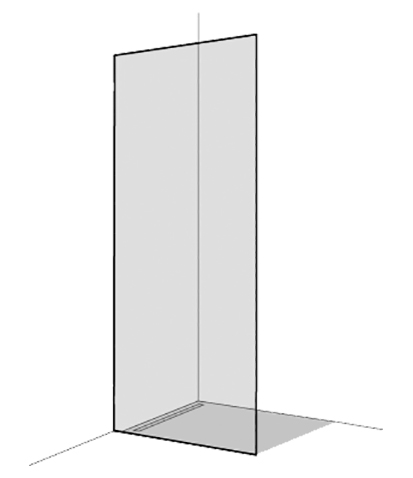 Cloison latérale X88 FREE GT pose libre, 120,1-140 cm H 200 cm, verre est collé sur le sol et le mur, sans profiles et coudes, montage seulement par le fabricant, verre véritable clair, sans profile