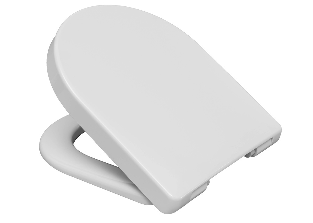 Siège de WC avec couvercle pour WC suspendu, amovible, abaissement automatique, charnière fixation par dessus, antibactérien, blanc