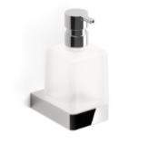 Distributeur de savon ISOLA, réservoir en verre satiné, chromé