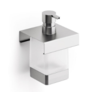 Module distributeur de savon liquide ISOLA L - 100 mm, 0.25 Lt, verre satiné, acier inoxydable brossé