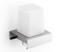 Module distributeur de savon liquide ISOLA L - 100 mm, 0.18 Lt, utilisation par dessous, verre satiné, acier inoxydable brossé