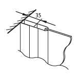 Profils de compensation et d'élargissement S400, S400Plus pour parois latérales, prévu pour fixations murales, pour élargissement supplémentaire (derrière de 35mm max), E 2554, Hauteur du profil 1500/1850/1950/2000 mm à confirmer, finition argent mat ou argent poli à confirmer