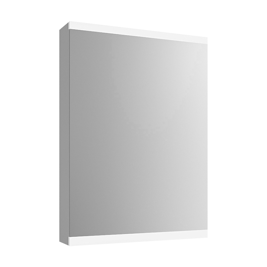 Armoire de toilette MAGNUM 50 x 71,7 x 13,6 cm profil en aluminium, prise double en haut à droite ou à gauche, porte à double miroir charnières à droite éclairage LED, 2540 Lumen IP24, standard, blanc