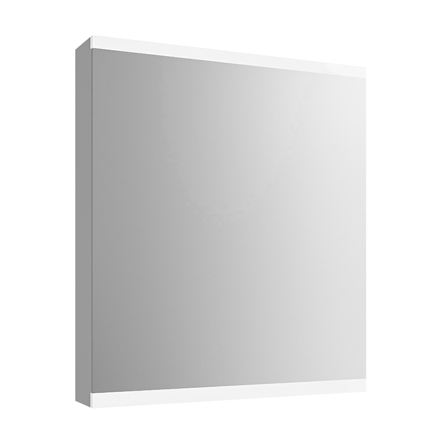 Armoire de toilette MAGNUM 60 x 71,7 x 13,6 cm profil en aluminium, prise double en haut à droite ou à gauche, porte à double miroir charnières à gauche éclairage LED, 3075 Lumen IP24, standard, blanc