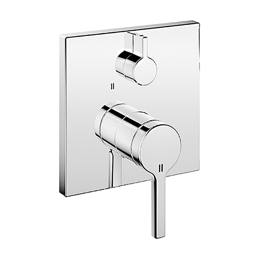 Mélangeur de bain AVA 2.0 UP set de montage final, inver- seur, plaque de recouvrement 15 x 15 cm, dispositif d'anti-siphonnage intégré, sans corps à encastrer Nr. 39.999.900.931 / 39.999.910.931, chromeline