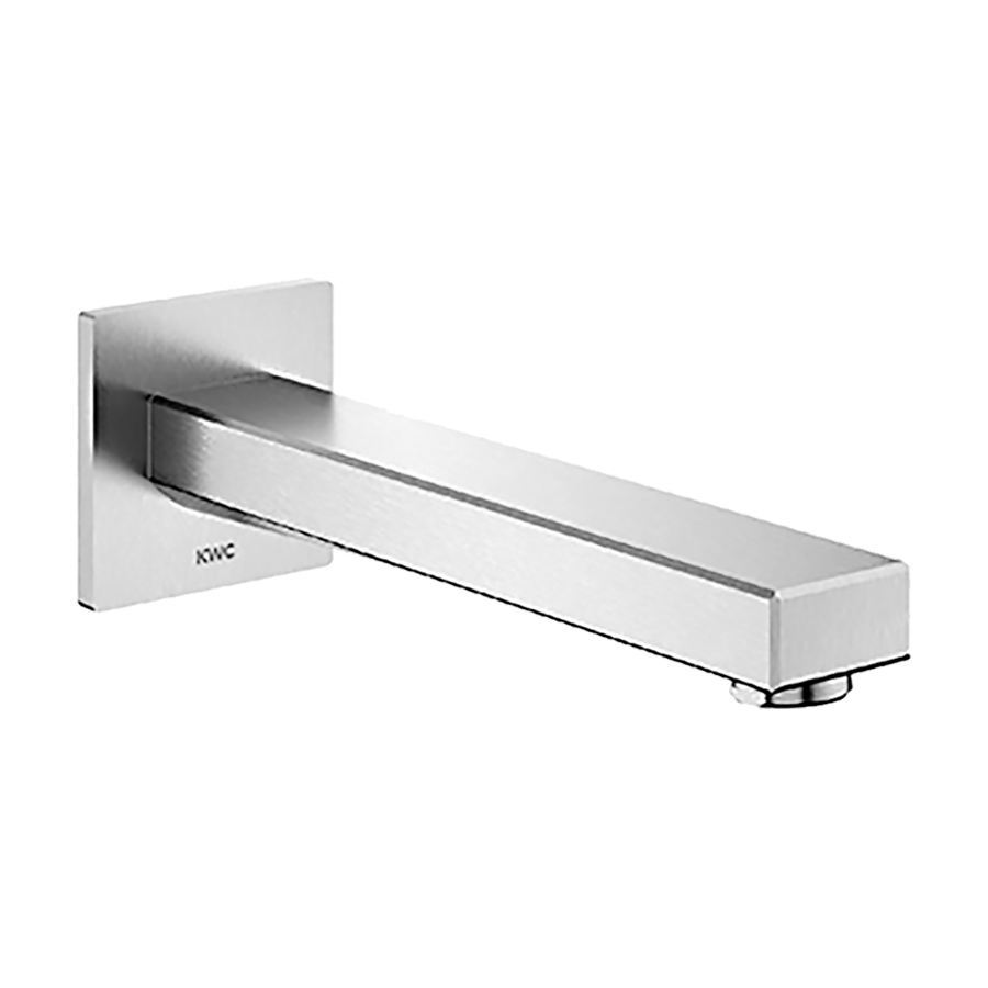 Goulot mural baignoire AVA E INOX S 200 mm, 1/2" rosace 6,8 x 6,8 cm, acier inoxydable