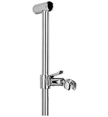 Glissière de douche 110 cm, support à rotule levier de fixation, acier inoxydable brossé