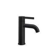 Mélangeur de lavabo BELLA S 115 mm, goulot fixe sans vidage, tuyaux de raccordement flexibles 3/8" groupe acoustique NT, noir mat