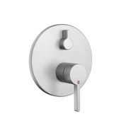 Mélangeur de bain BELLA UP set de montage final, inverseur, plaque de recouvrement D 17 cm, sans corps à encastrer Nr. 39.999.900.931 / 39.999.910.931, groupe acoustique I, acier inoxydable brossé