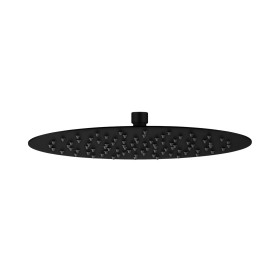 Pomme de douche D 30 cm, 1/2", acier inoxydable, avec rotule, sans bras de douche murale/plafond, noir mat