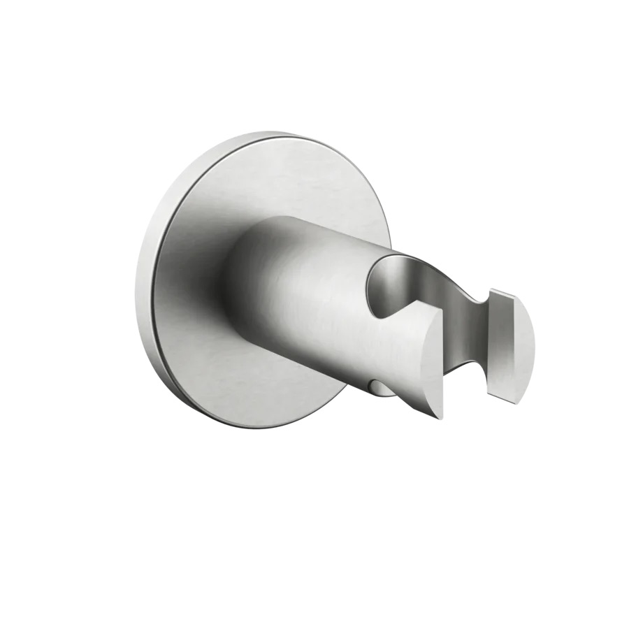 Support de douche, rosace D 48 mm, acier inoxydable brossé
