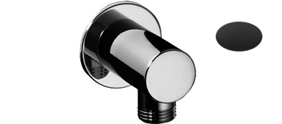 Coude de raccordement 1/2", rosace D 48 mm, noir mat