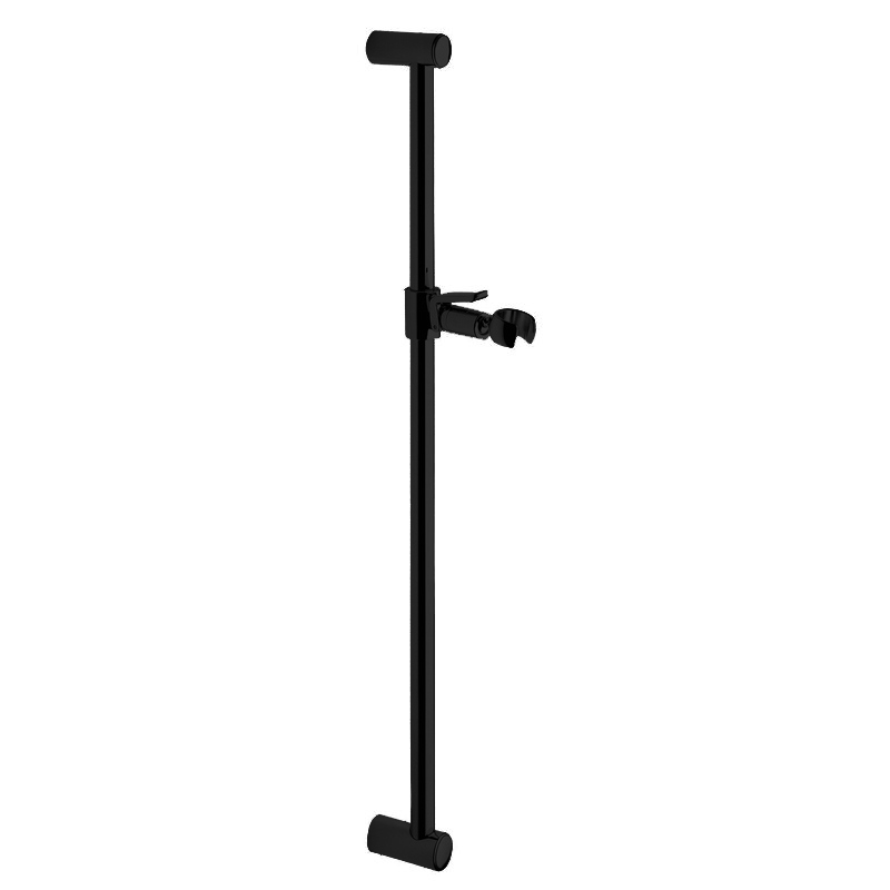 Glissière de douche 110 cm, support à rotule levier de fixation, noir mat