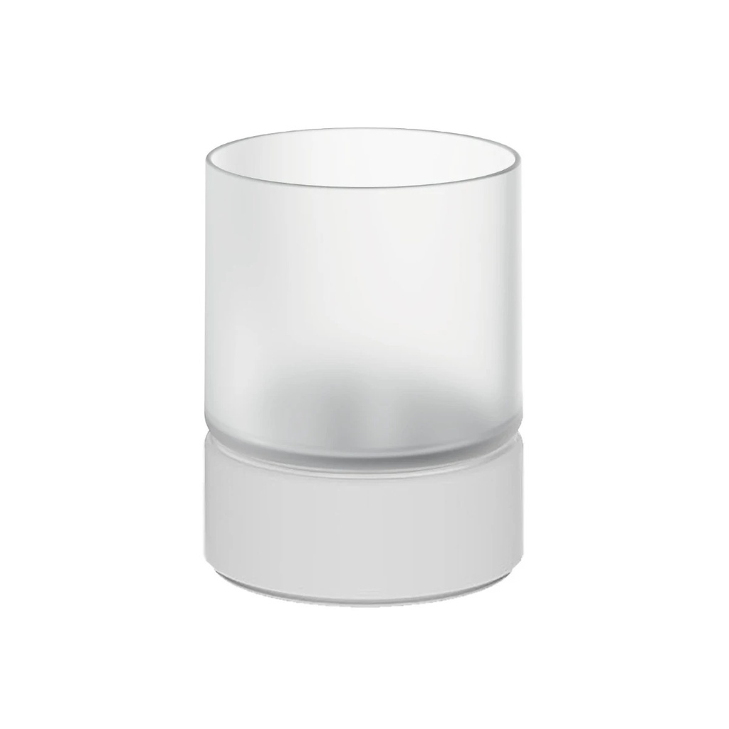Porte-verre à poser MILAN verre en verre satiné, blanc mat