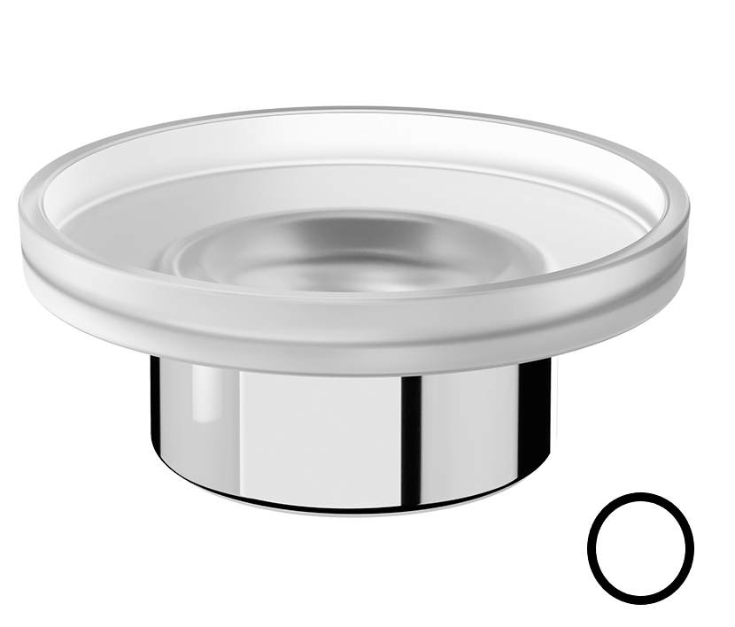 Porte-savon MILAN à poser, avec coupelle en verre satiné, blanc mat