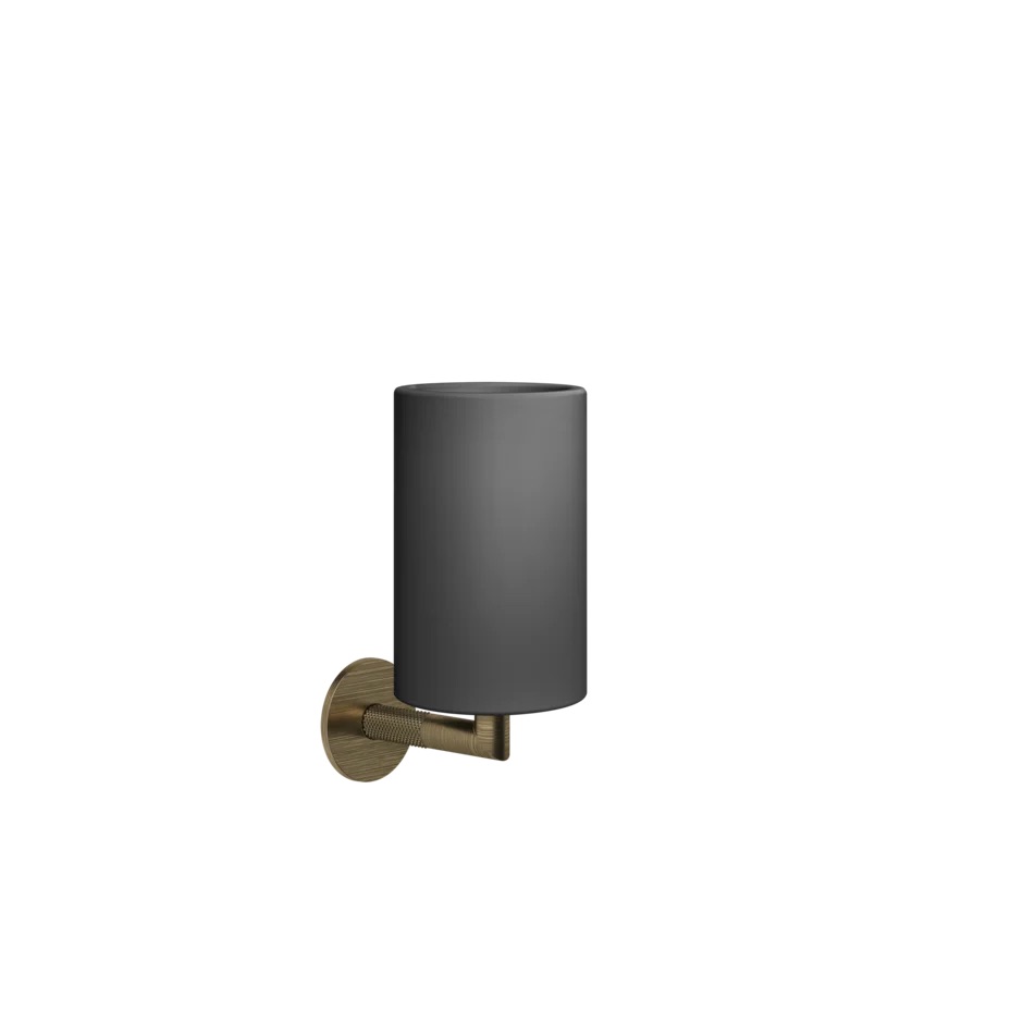 Porte-verre mural ANELLO, Messing-Antik 713 (verre noir)