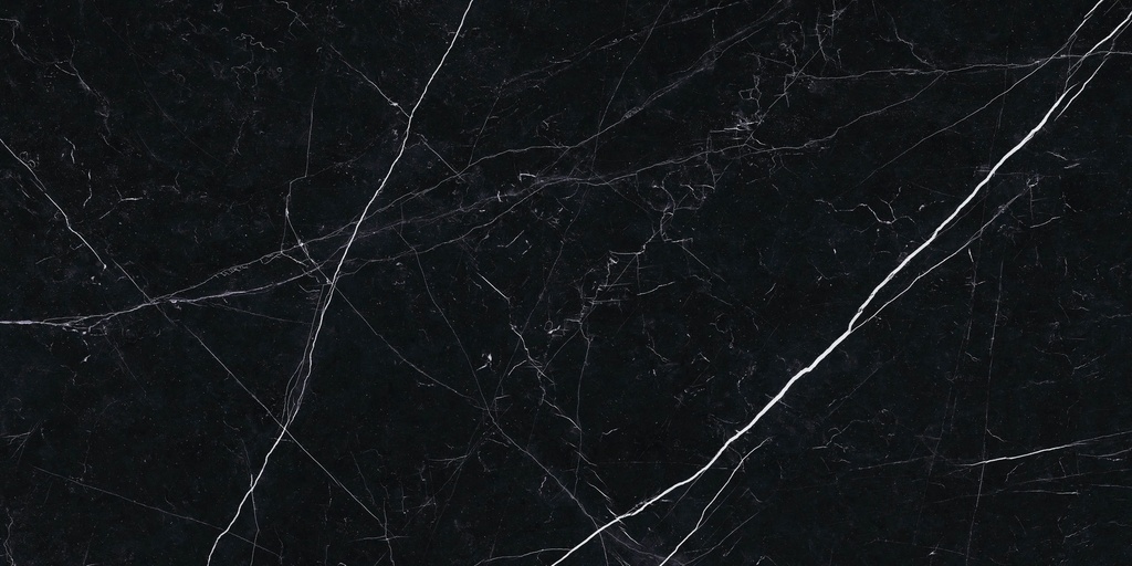 Grès Cérame non émaillé Malmö Noir veiné 600x1200x8mm ret poli brillant - 1.44 m2 - 18 Kg/ m2 - V2 - 31.68 m2/palette