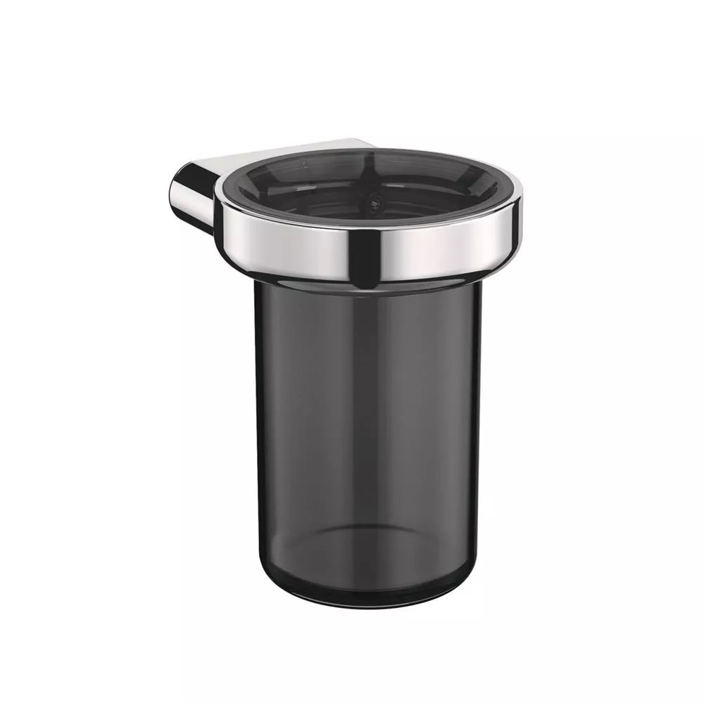 Porte-verre simple  10.2 x 11.6 x13 cm ARCHITECT S+, verre véritable, chromé