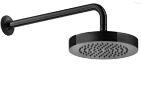 Douche de tête latérale D200mm avec bras 389 mm au plafond INCISO, 707 Black métal brushed