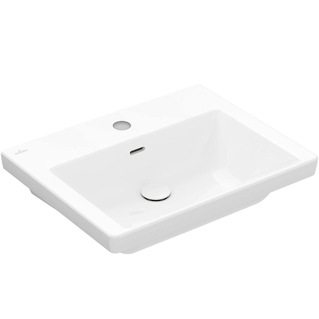 Lavabo SUB 60 x 47 cm, céramique avec trop-plein, 1 trou robin., standard, Stone White (blanc mat)