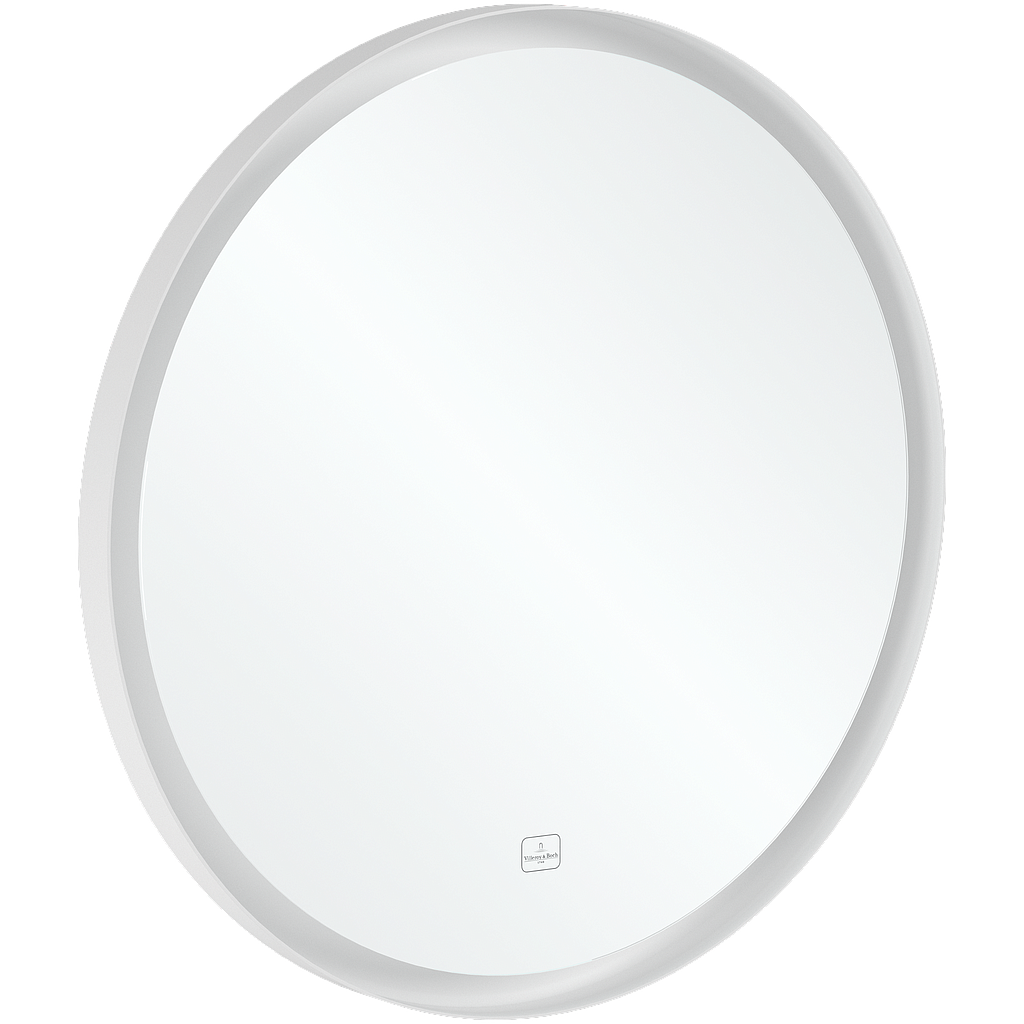 Miroir lumineux SUB 71,2 x 71,2 x 4,75 cm, ronde éclairage LED 17,28 W 2700 K jusqu'à 6500 K matériel de fixation inclus, blanc mat