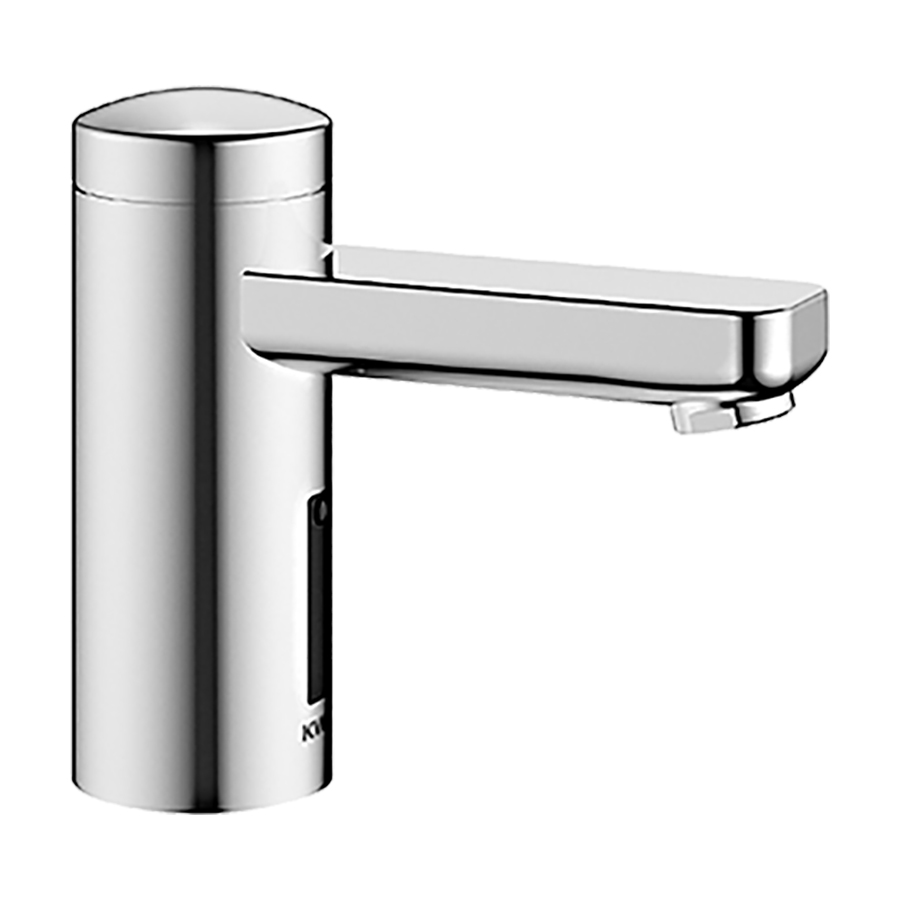 Commande de lavabo IQUA DESIGN S 110 mm, goulot fixe détecteur infrarouge L20 transformateur AP 100-240V/6 V tuyaux de raccordement, sans mélange, pour eau froide ou mélangée, sans vidage, chromeline