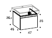 Elément inférieur sous-lavabo L47.0XH36.5XP45 cm, pour lavabo 55 cm, 1 tiroir 36.5 cm, corps/faces laqué, Finitions Blanc mat/brillant à choix, SYSTEM M1, poignée à choix