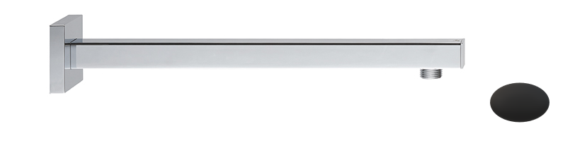 Bras de douche mural 1/2" ERGO-Q L=350 mm, rosace carrée, noir mat