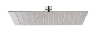Douche pluie carrée ERGO-Q 25 x 25 cm h. 2 mm, rotule, débit 9 l/min, sans bras de douche mural/plafond, chromé