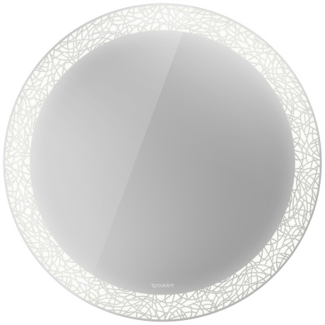 Miroir lumineux HAPPY D.2 PLUS D 90 cm, éclairage LED 3500 Kelvin, 41 W, réglable décor bandeau lumineux radial, version Capteur IP44