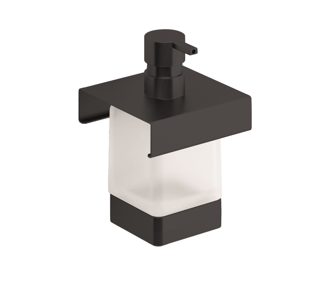 Module distributeur de savon liquide ISOLA L100 x H152 mm, verre satiné 0.25 Lt, NE acier inox noir mat