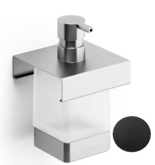 Module distributeur de savon liquide ISOLA L100 x H152 mm, verre satiné 0.25 Lt, NE acier inox noir mat